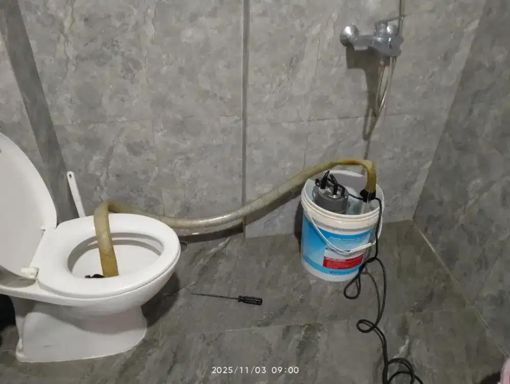 Pendorongan kloset mampet