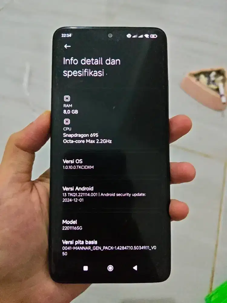 Redmi Note 11 pro 5g 8/128 Fullset Casan Ori