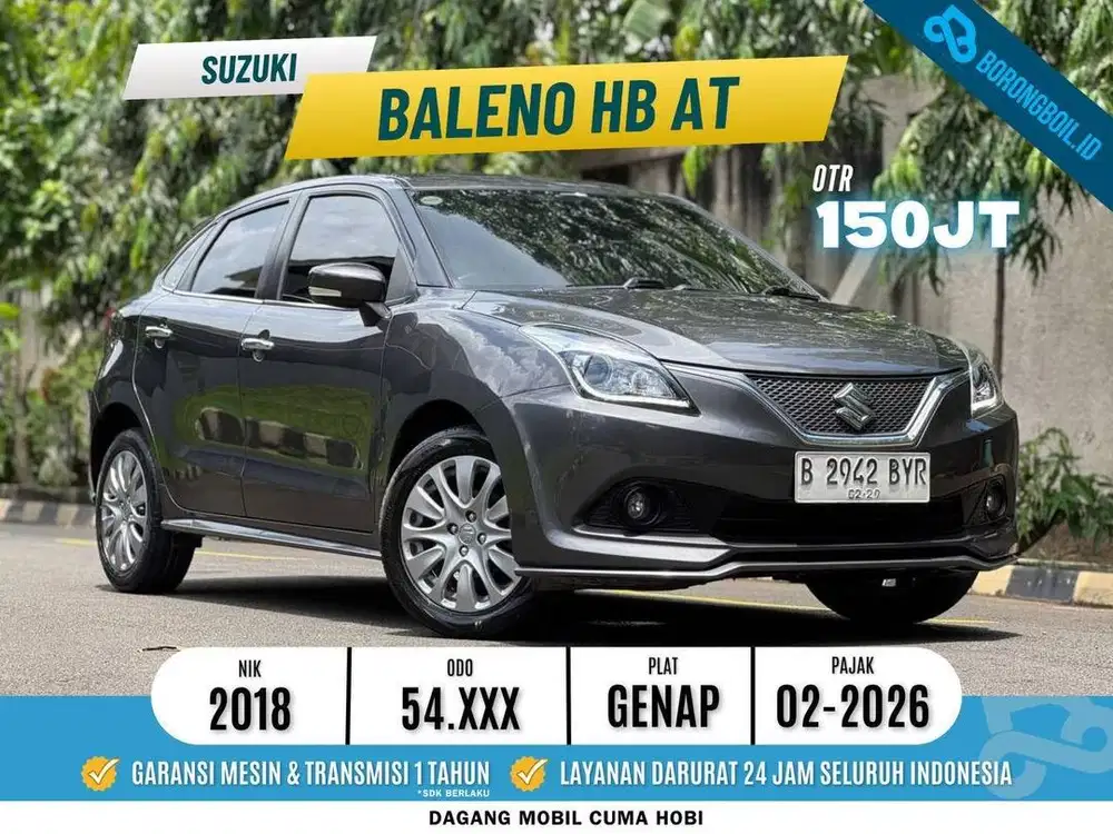 BALENO HATCHBACK 2018 HITAM KM LOW!! 54rb SERVICE RECORD SUZUKI