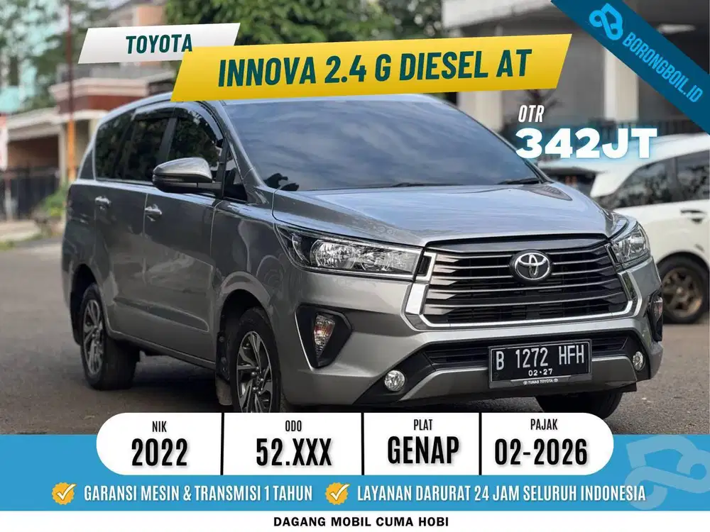 TOYOTA KIJANG INNOVA G 2.4 DIESEL AT 2022 ISTIMEWA SIAP PAKAI