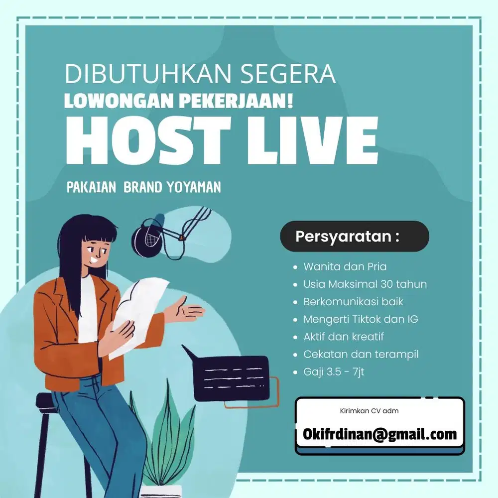 Lowongan pekerjaan host live streaming