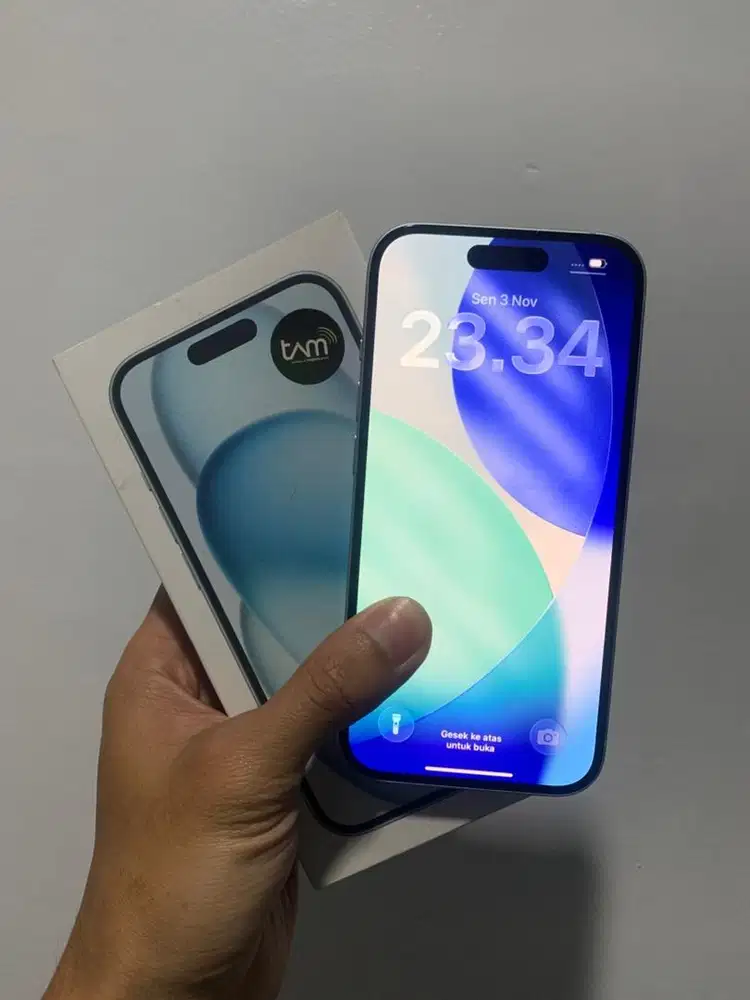 iphone 15 128gb blue resmi ibox second