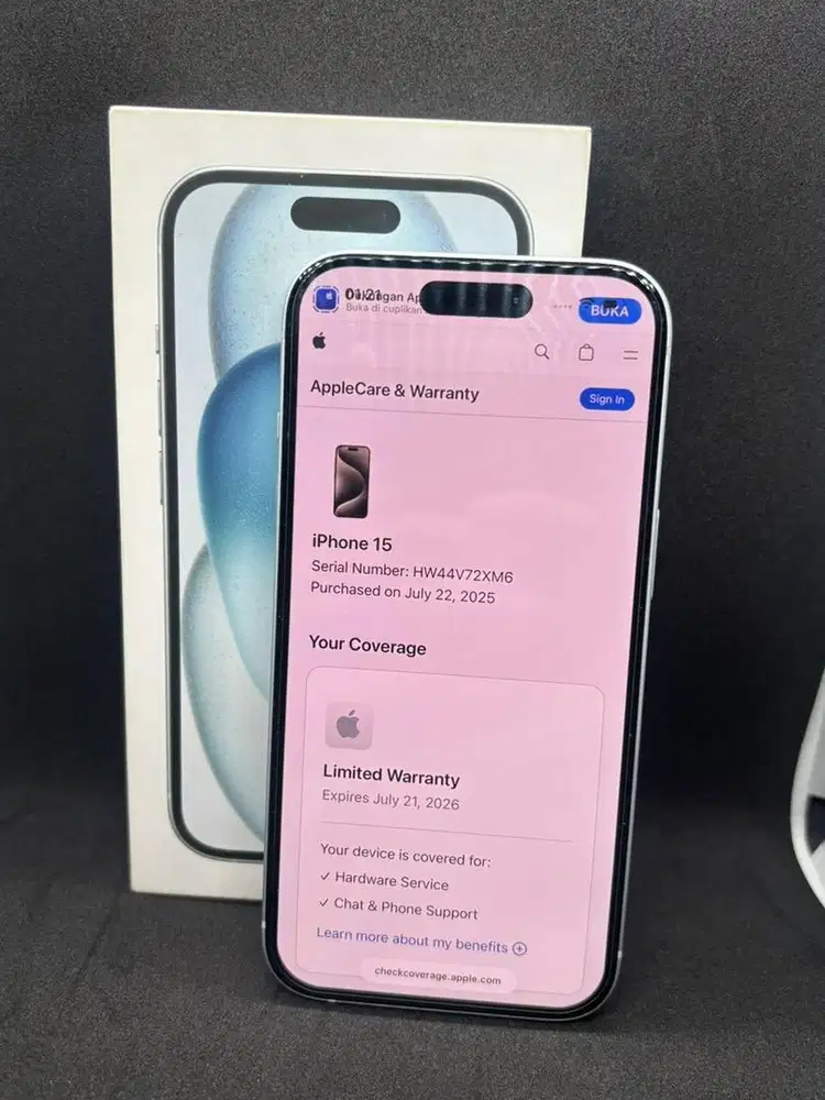 Iphone 15 Blue 128Gb Ibox (garansi on Juli 2026)
