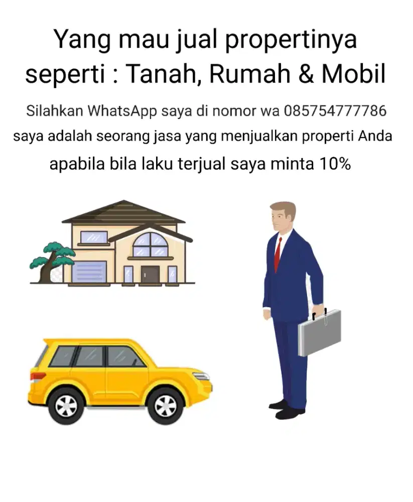 Yang mau menjual properti silahkan hubungi saya