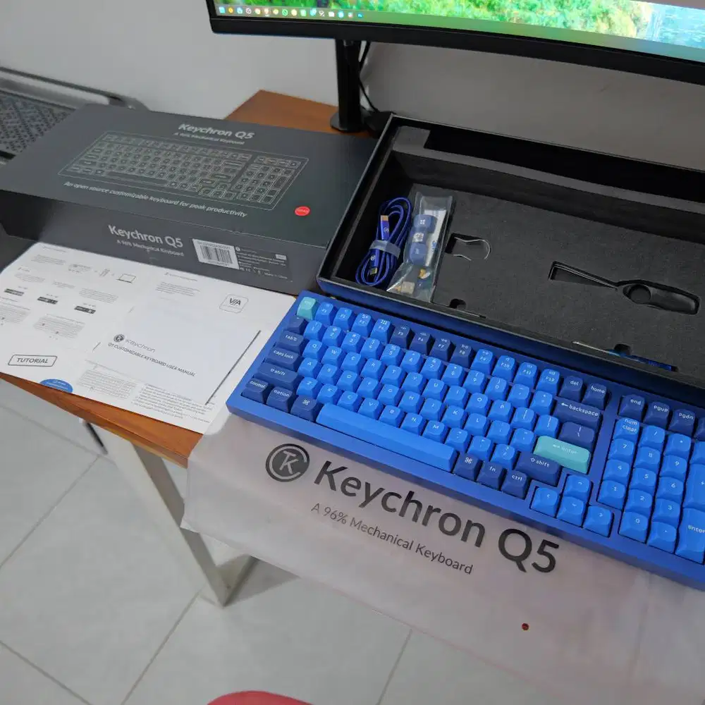 Keychron Q5 Non-Knob Blue RGB VIA/QMK Mechanical Keyboard