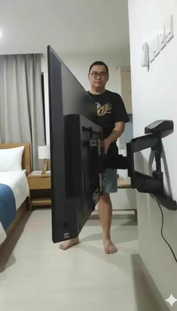 pasang & jual bracket swivel double arm utk gantungan tv led di tembok