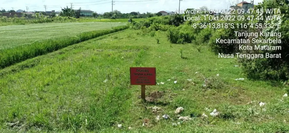 Dijual tanah 4 are di Batudawa Sekarbela Mataram