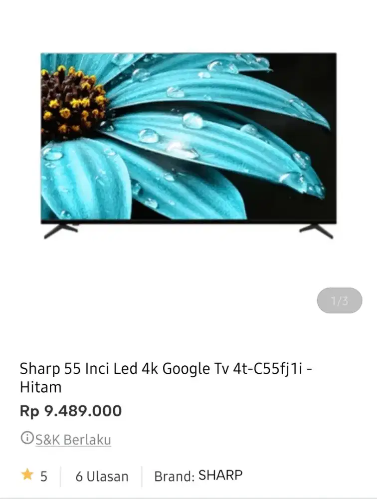 SHARP LED GOOGLE TV 55 INCI 4T-C55FJ1I