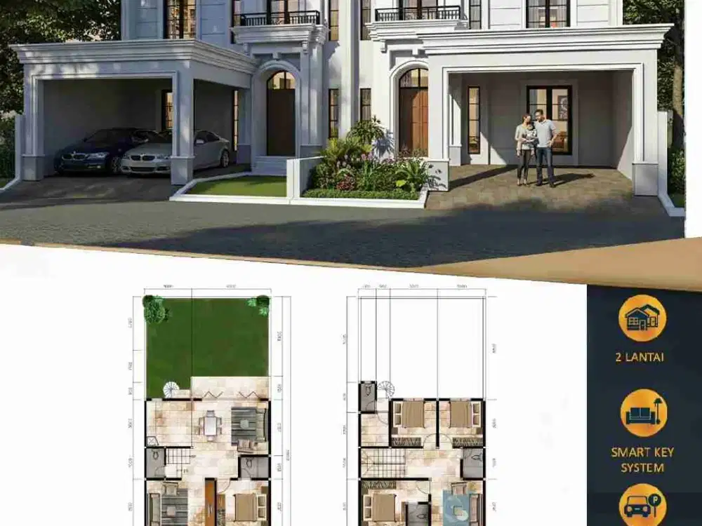 Rumah mewah konsep Clasik 1,3 M exit tol Setu cipayung jakarta timur