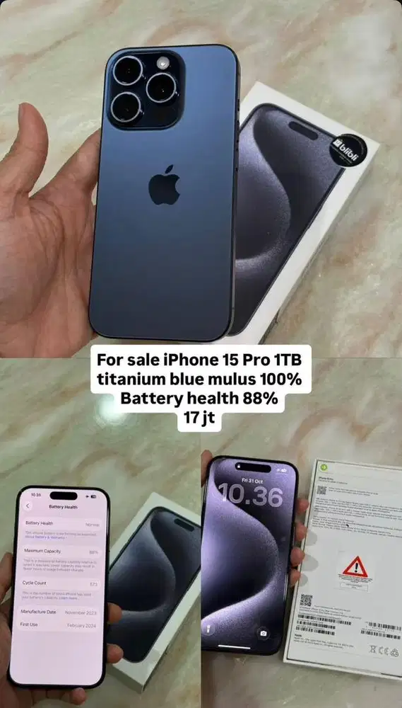 Iphone 15 PRO 1 TB EX GRS IBOX FULL SET LIKE NEW