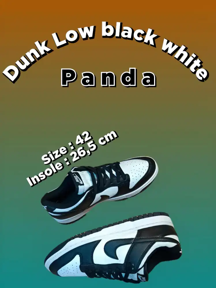 Sepatu sneakers second preloved nike dunk low size 42,5 insole 26,5cm