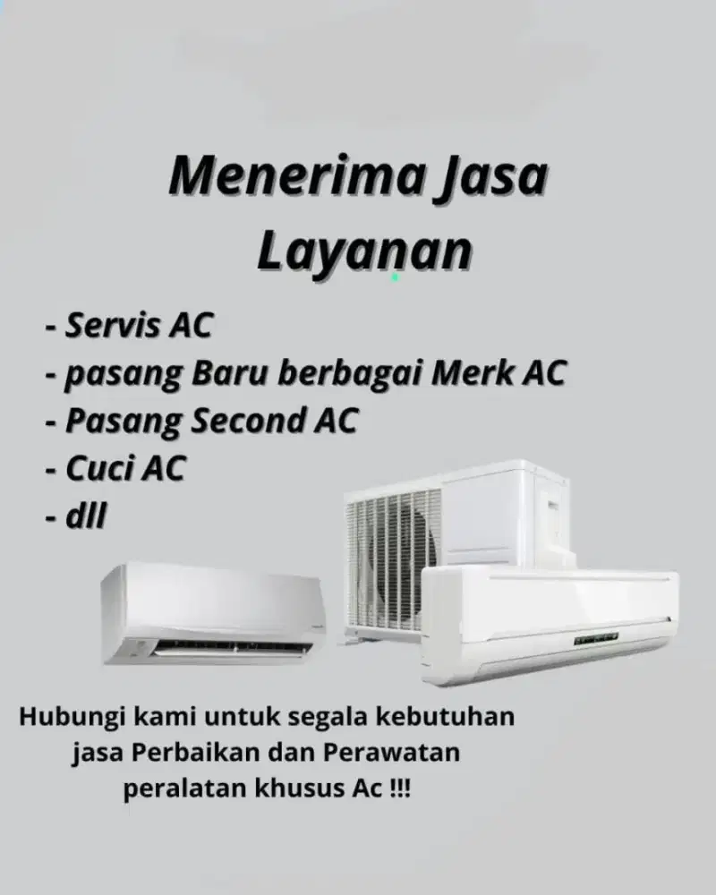 Service AC, bongkar pasang AC, isi freon