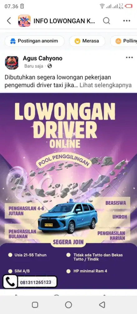 Lowongan kerja Driver