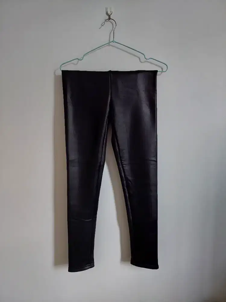 Celana kulit sintetis thermal wanita for winter