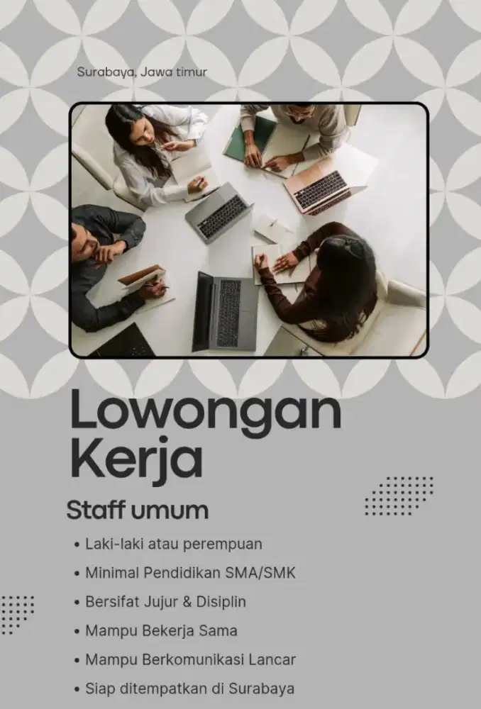 Lowongan Kerja Staff Umum