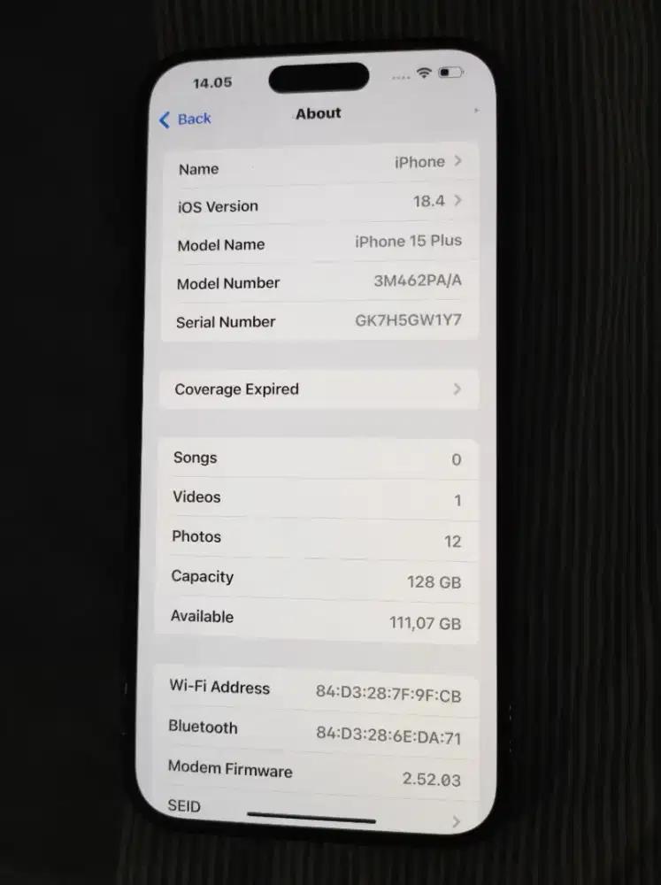 Iphone 15 plus 128 GB ( EX IBOX )
