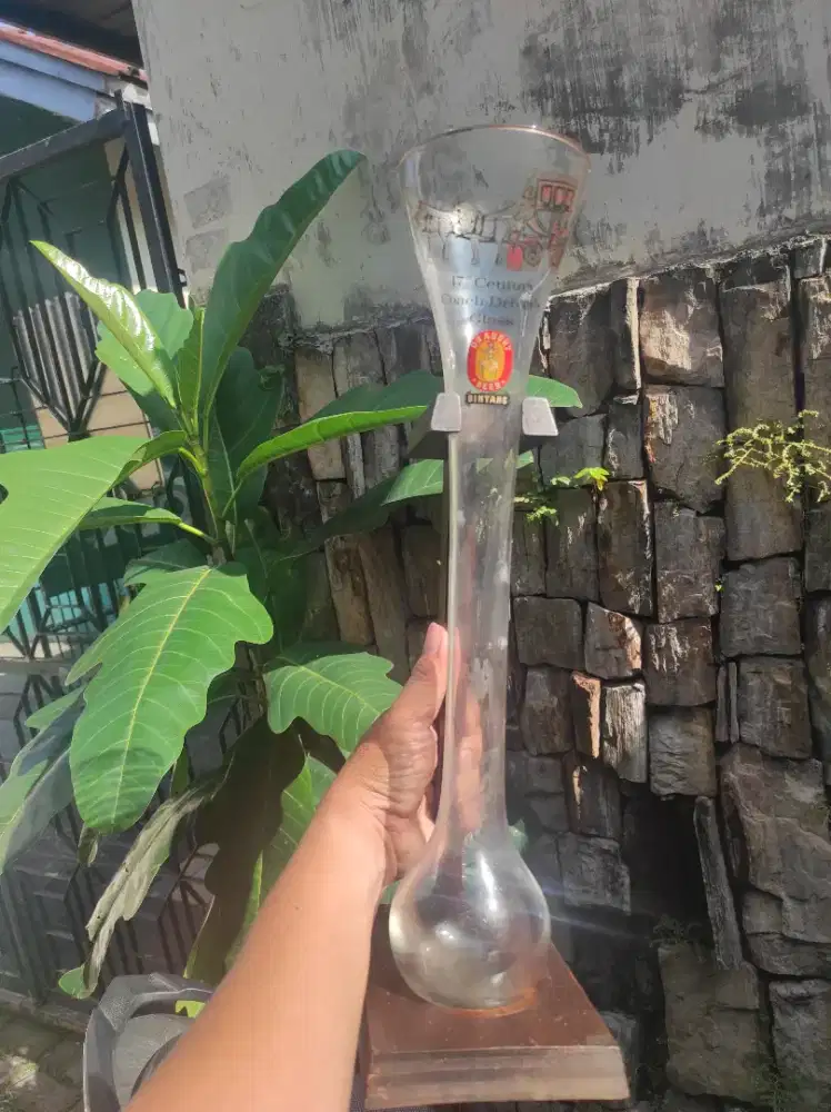 Antik vintage cikal bakal gelas bir kristal era abad 17 mulus