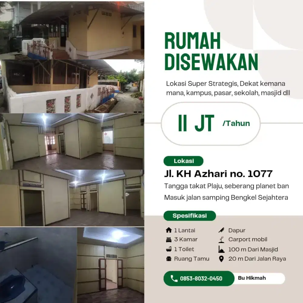 Rumah Disewakan 1 unit