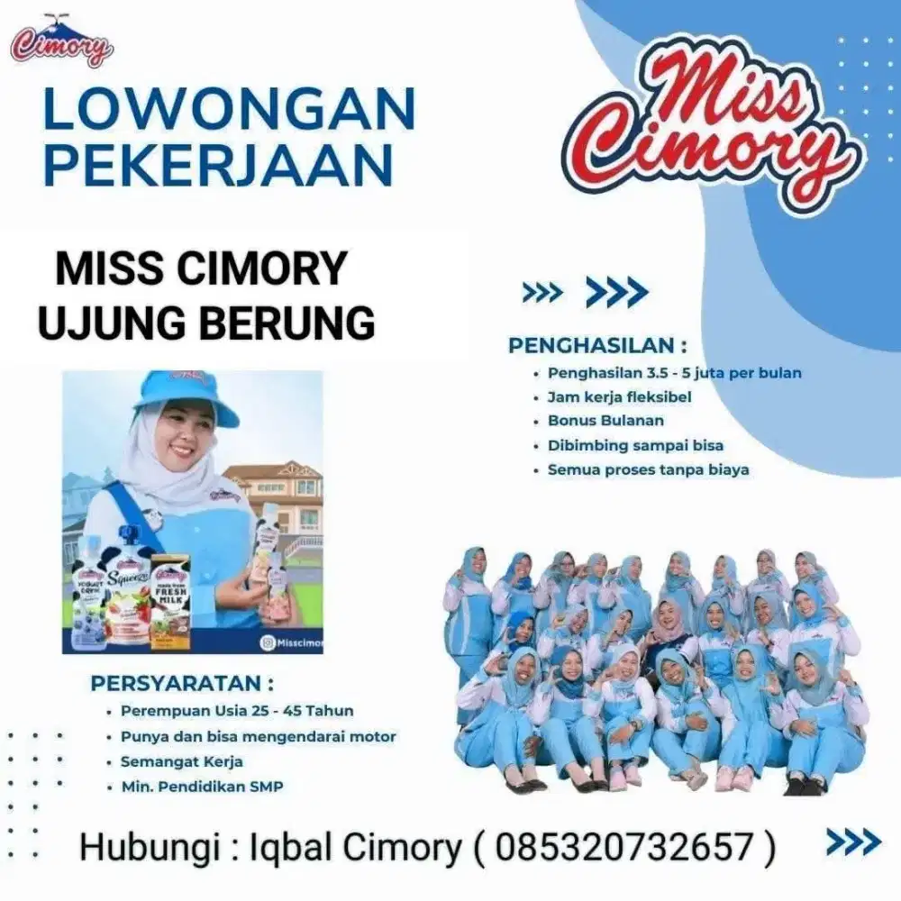 LOWONGAN KERJA MISS CIMORY UJUNG BERUNG