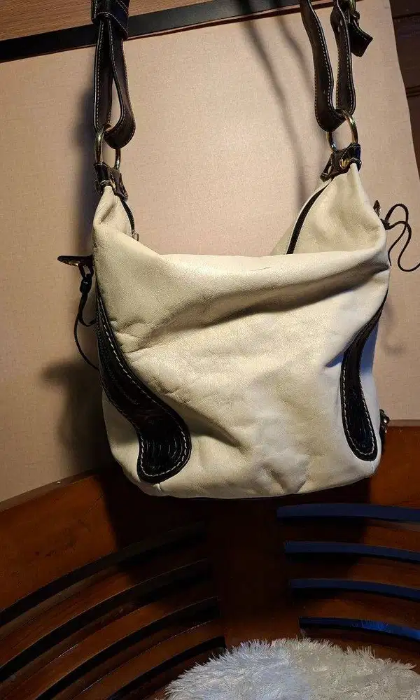 Shoulder Bag Wanita Kulit Asli Vintage Bucket Bag  Irlandia marino