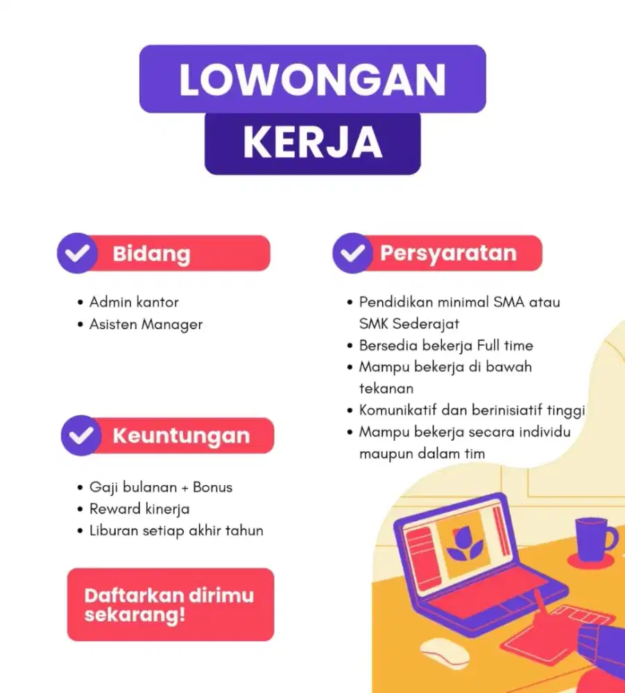 Lowongan terbatas!