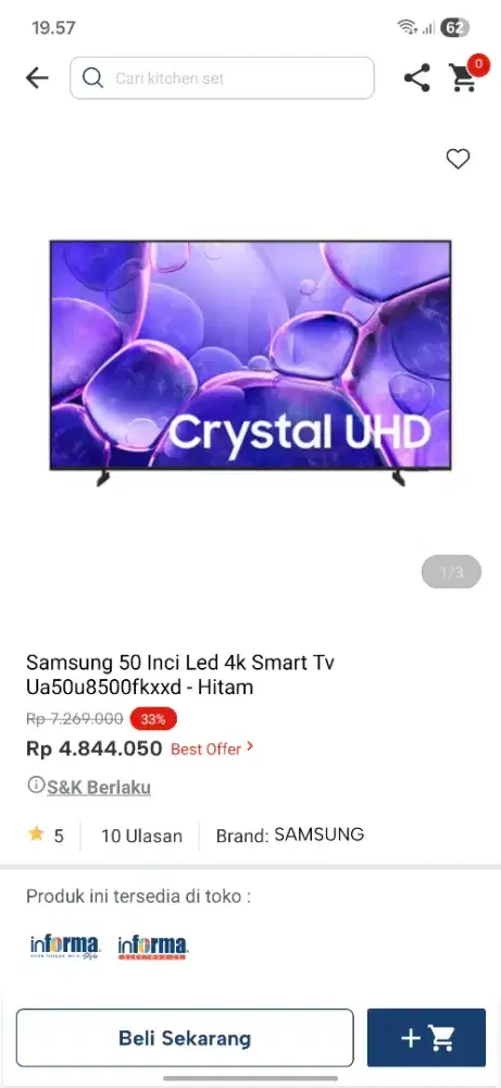 Ready stok tv 50 inc samsung smart tv