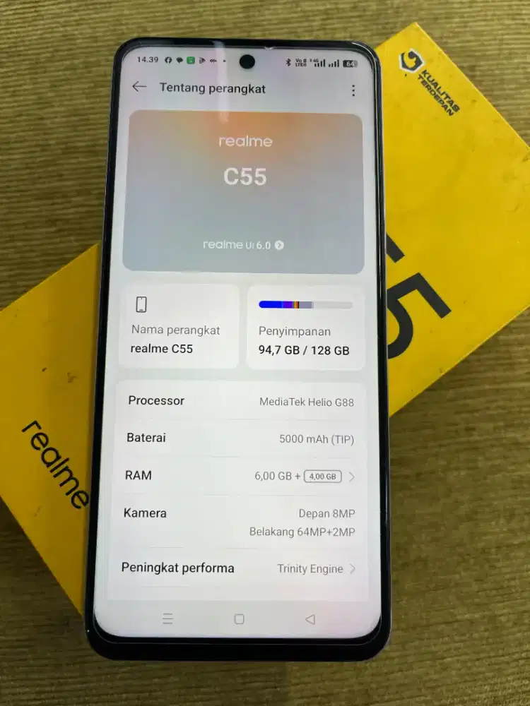 Realme C55 ram 6/128 komplit segel