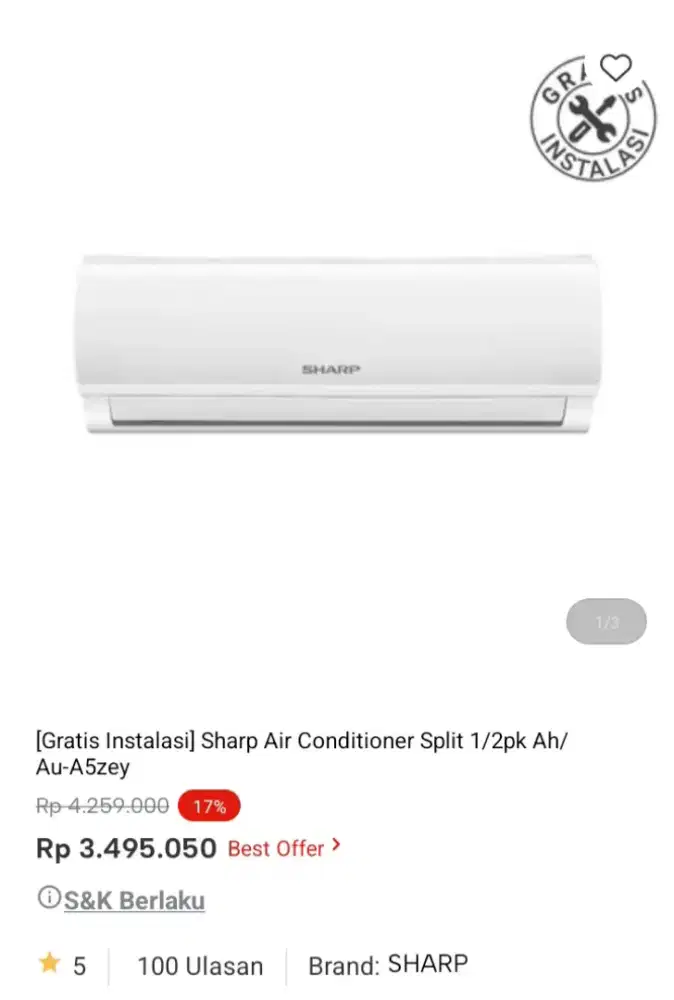 PROMO KREDIT SHARP AC 1/2 PK