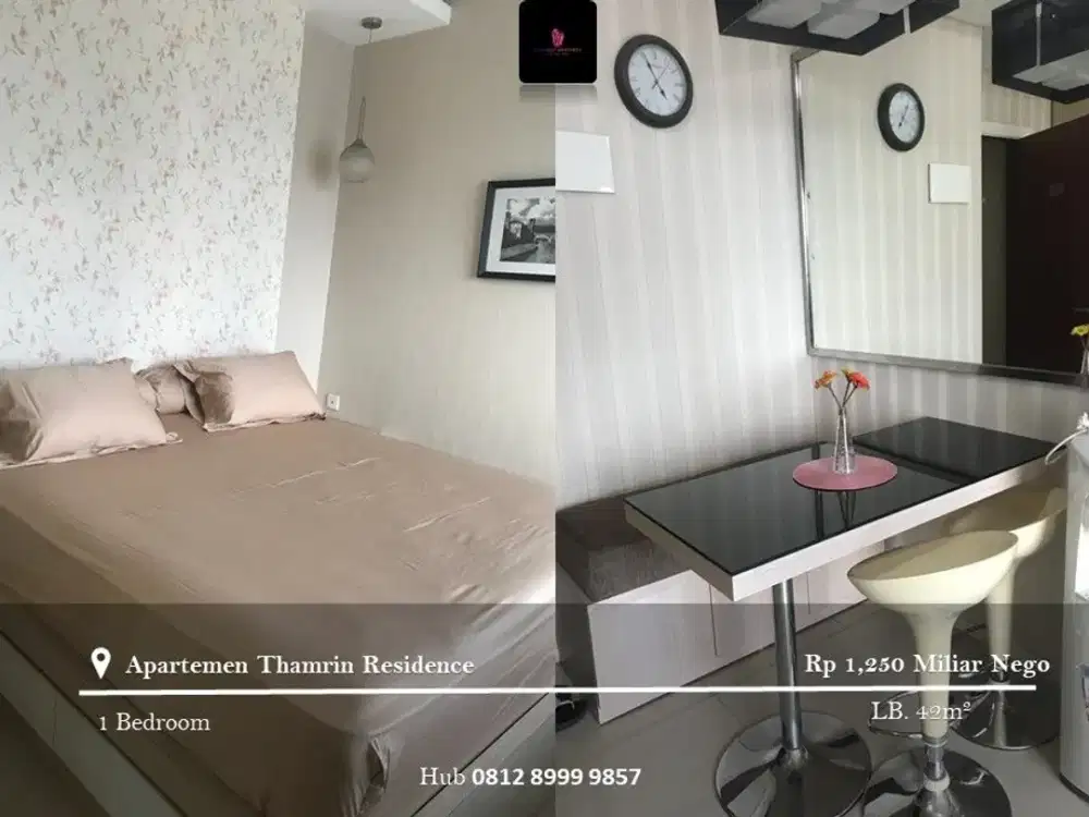Dijual Apartement Thamrin Residence Low Floor 1BR FF