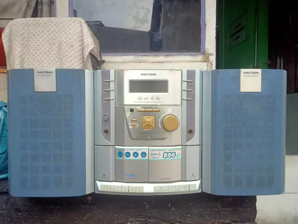 Tape Compo POLYTRON BLUE Aux in & Radio Normal siap pakai NET