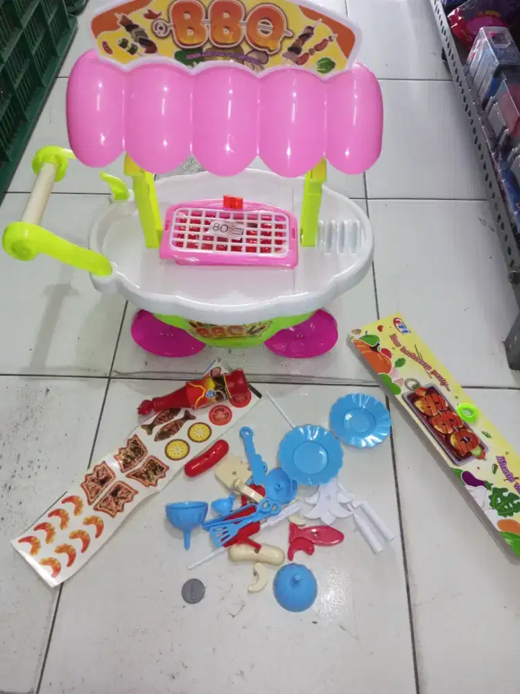 Mainan Anak Troli Masak BBQ