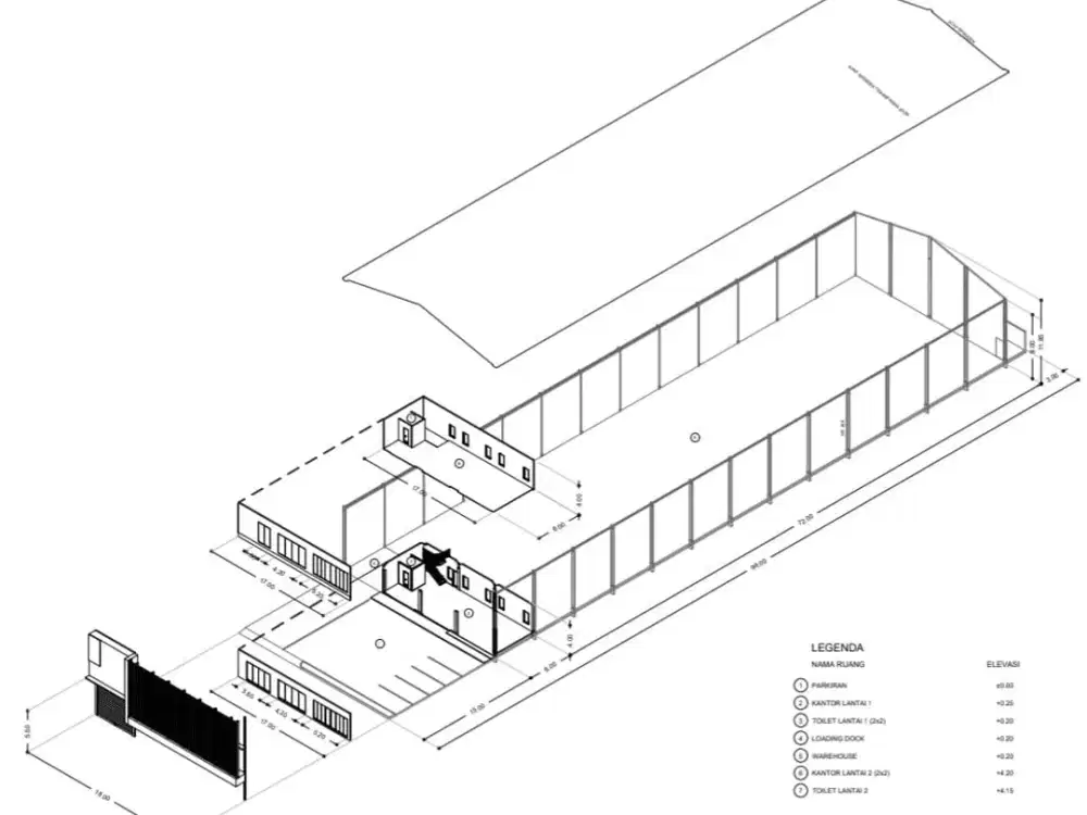 DIJUAL GUDANG IJIN INDUSTRI LEBAR 23MTR AKSES KONTAINER 40FT
