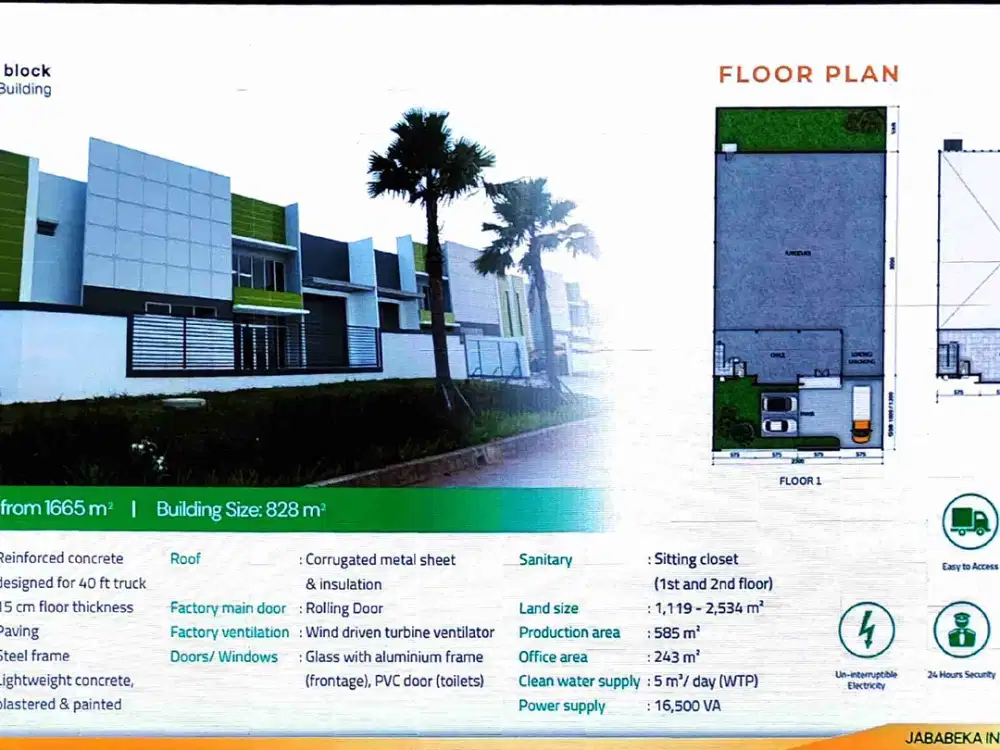 Dijual Gudang dan kavling kawasan industri jababeka