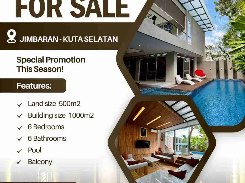 DIJUAL VILLA LUXURY MODERN LOKASI JIMBARAN
