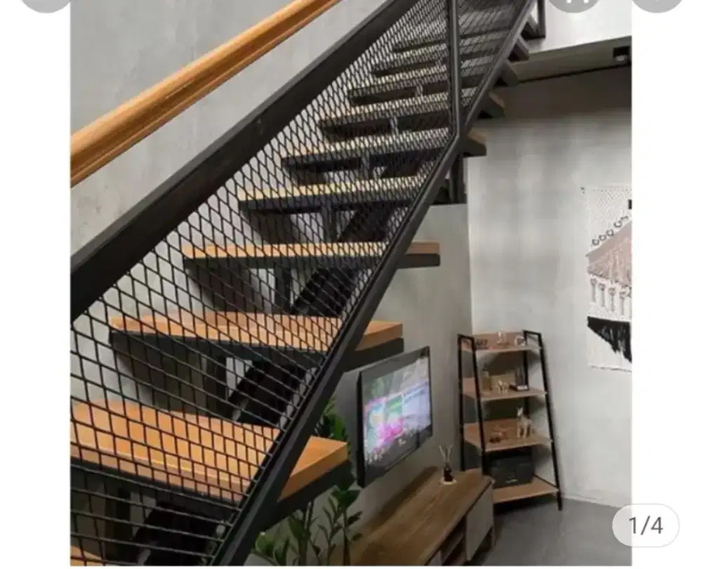 Tangga rebah bordes dan kayu