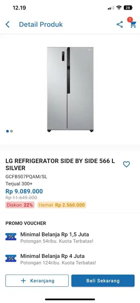 Promo SBS LG GCFB507PQAM harga 9.099.000