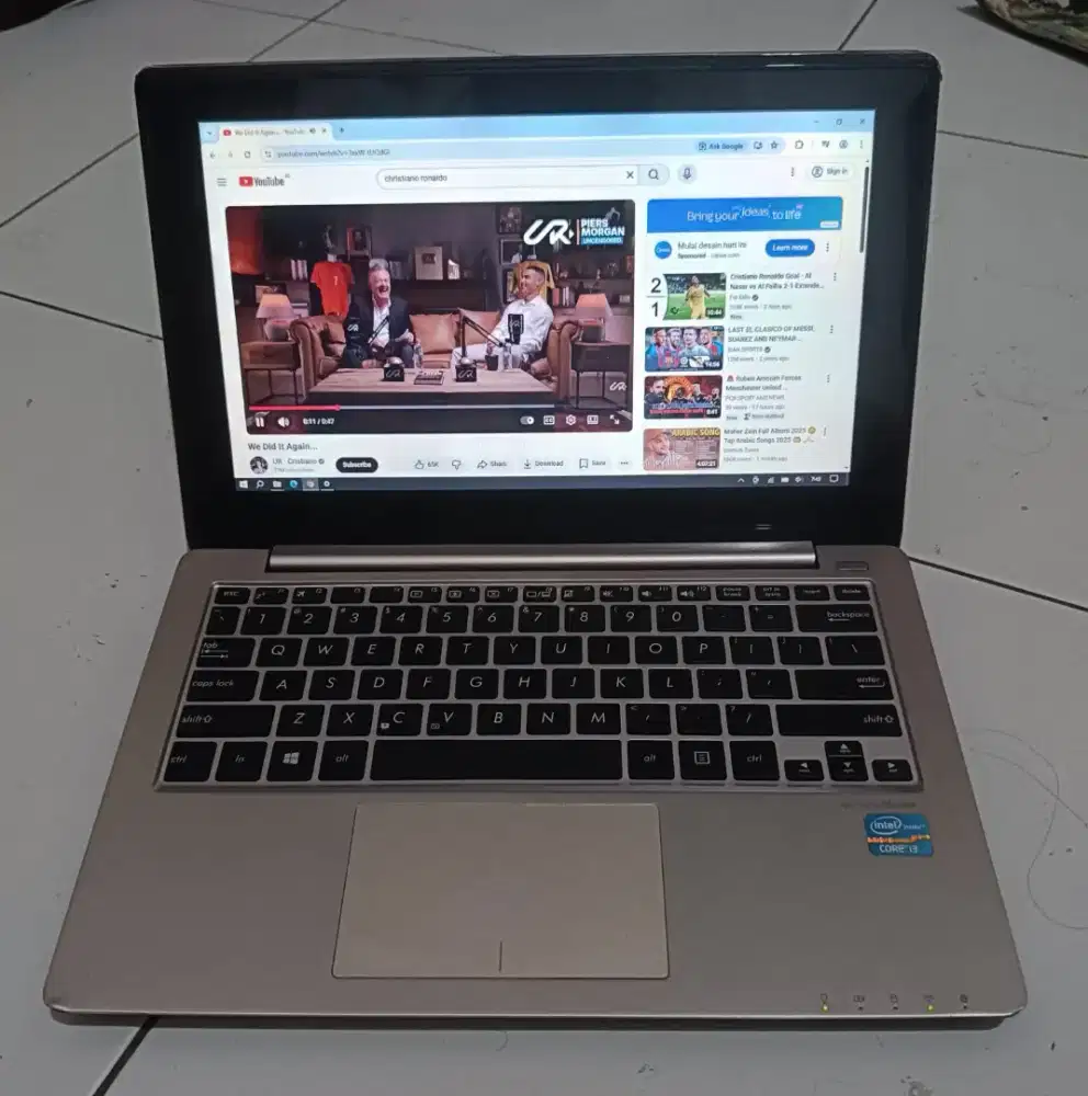 asus layar sudsh touchscreen, ssd 256,mulus,,all normal,batre awet