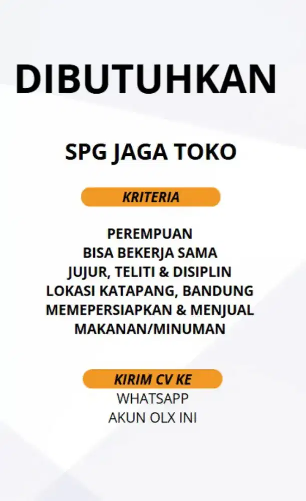 Jaga Toko Makanan & Minuman