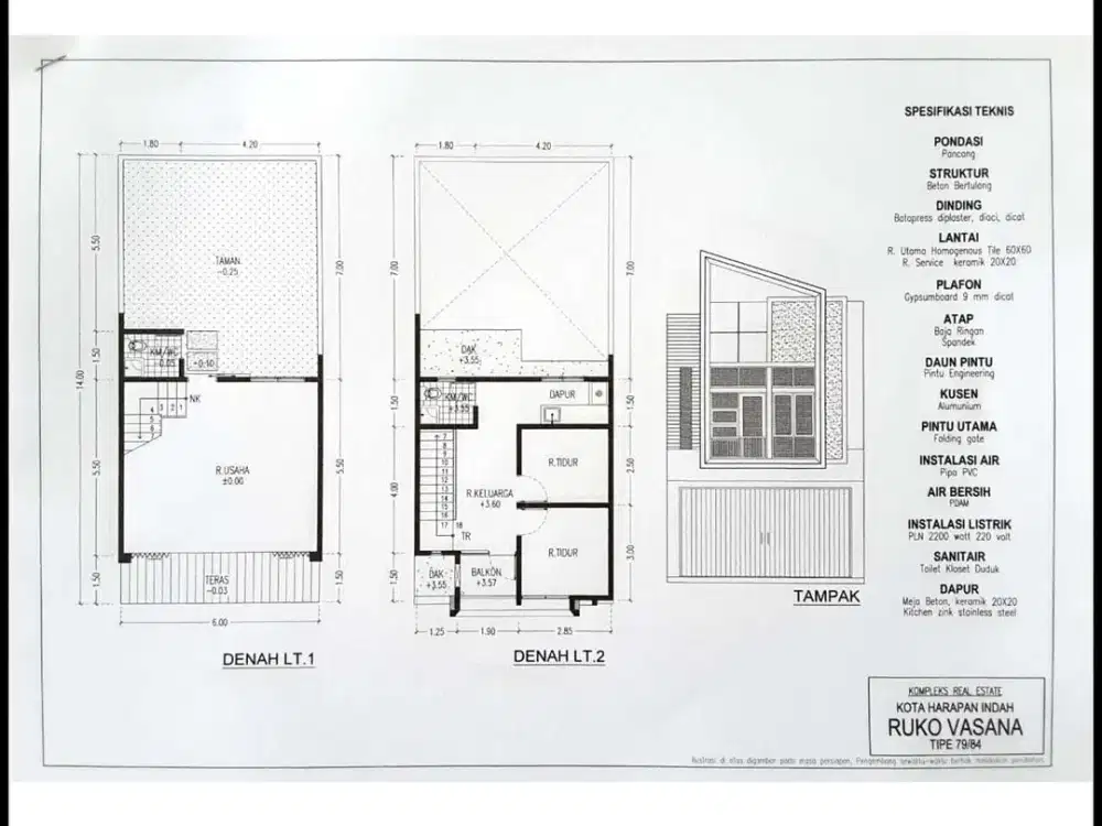 Cluster Ruko Vasana Harapan Indah