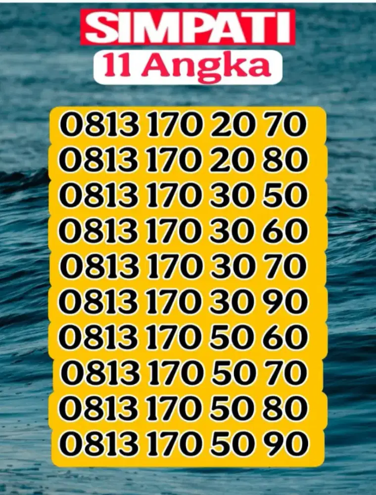 Kartu simpati 11 angka puluhan