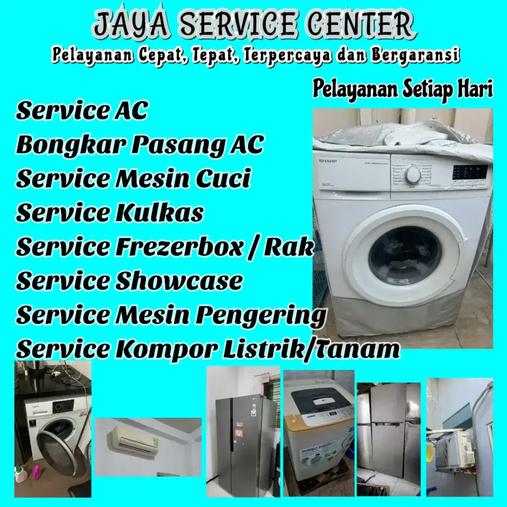 Service Mesin Cuci Bongkar Pasang AC Servis AC Kulkas Frezer Genteng
