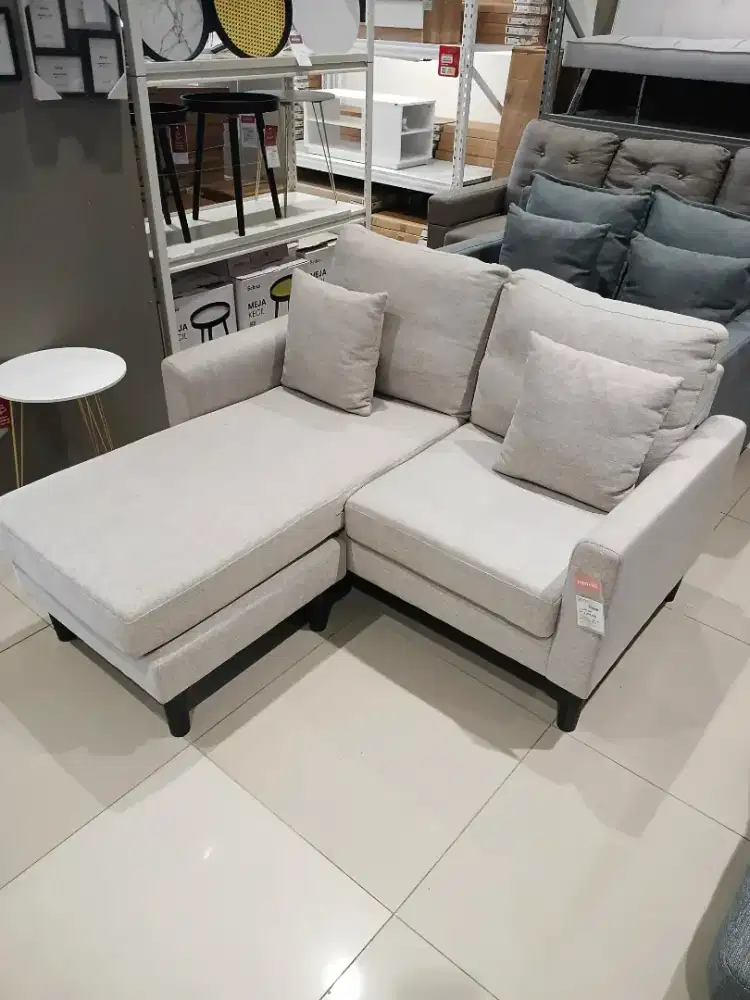 Dijual cepat sofa 2 s abu abu kain