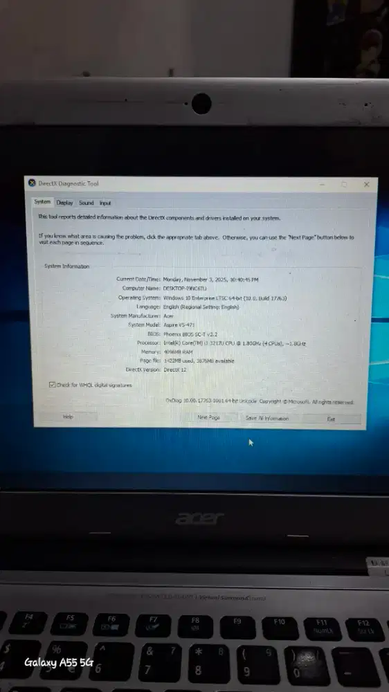 Laptop Acer Aspire type V5-471