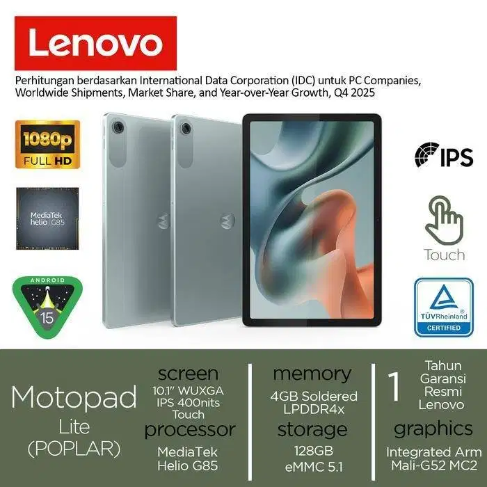 Lenovo Motopad MediaTek Dimensity 6300 4GB 128GB 7040mAh 11 2.5K