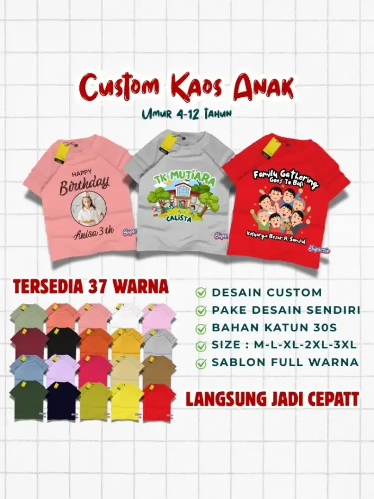 CUSTOM KAOS ANAK 30RB AJA