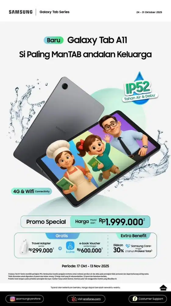 galaxy tab a11 free adapter di samsung store lcm