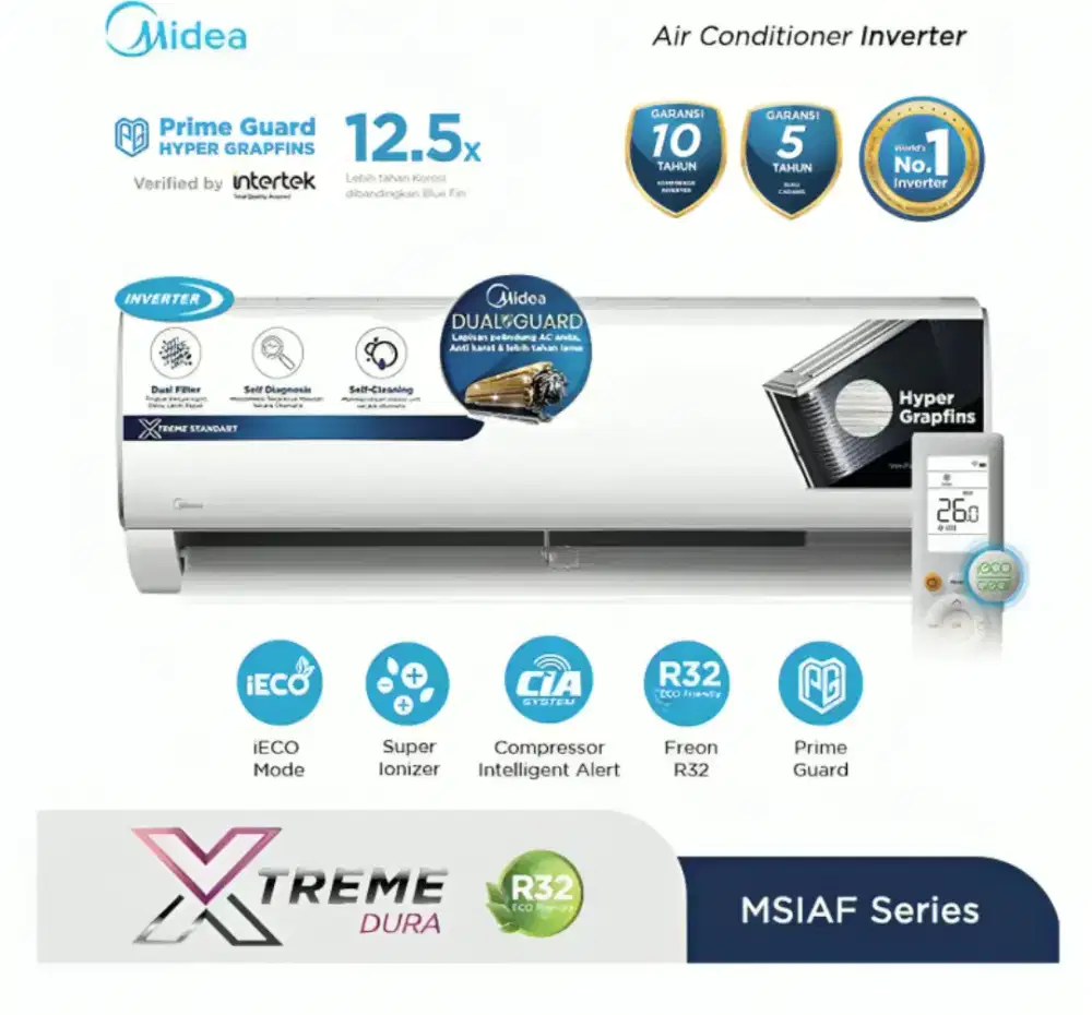 MIDEA AC SPLIT 1.5 PK INVERTER