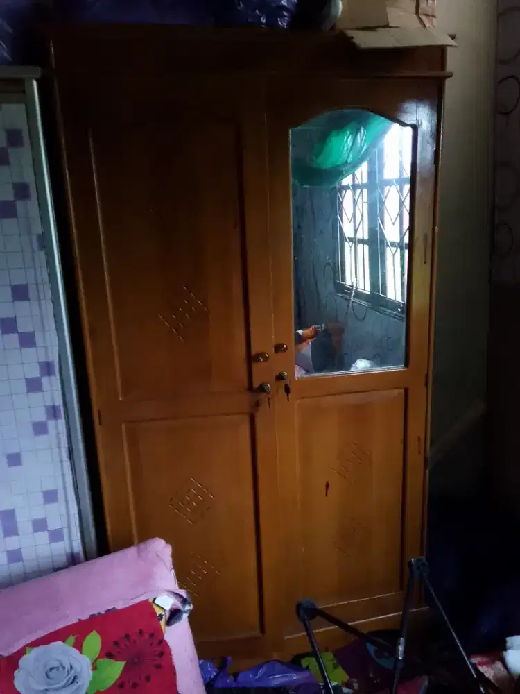 DI JUAL LEMARI KAYU 2 PINTU