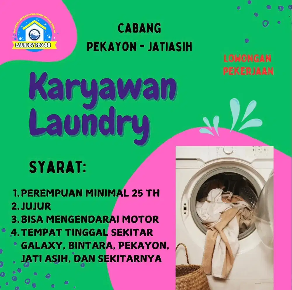 Lowongan Kerja Laundry Bekasi Selatan Kota Bekasi