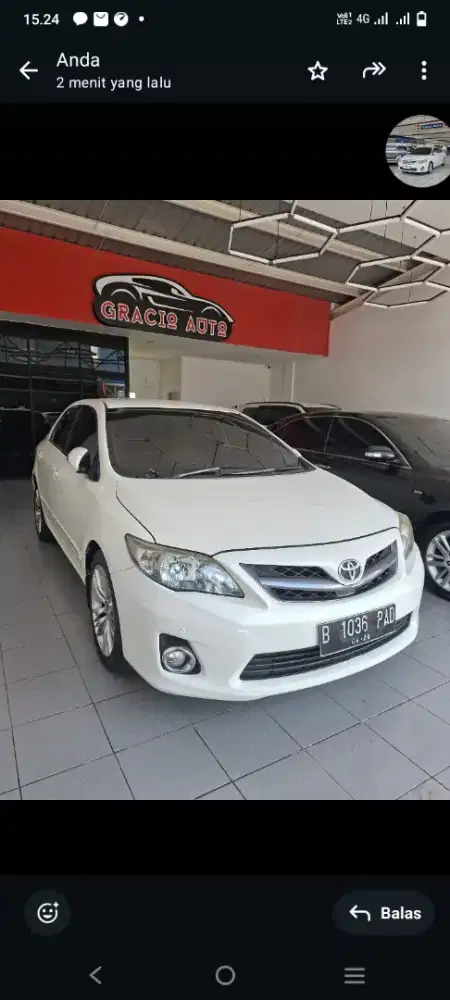 Toyota ALTIS tipe 2.0 V at tahun 2011PUTIH